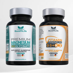 Magneziu Bisglicinat Premium + Vitamina D3+K2 Premium