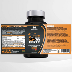 Vitamina D3+K2 Forte Premium, MG Caps®, 60 capsule moi