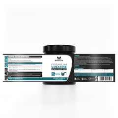 Premium Creatina Monohidrata 100%, 300 g, 52 sau 85 portii, cupa cu dozaj dublu 3, 5 g/5, 7 g, fara aroma, vegan