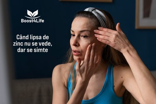 Află care sunt semnele subtile ale deficitului de zinc și când este justificată suplimentarea. Articol documentat științific, cu focus pe Zinc Bisglicinat Premium Boost4Life