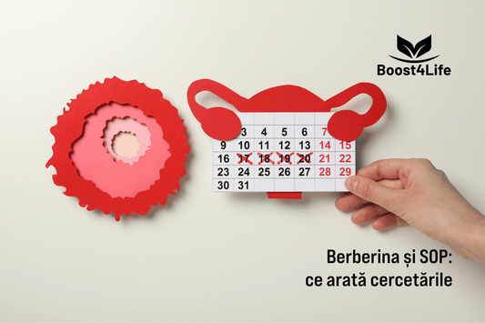 Berberina și sindromul ovarelor polichistice - calendar menstrual și supliment Premium Berberine Boost4Life pentru femeile cu SOP