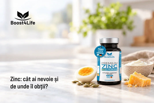 Zinc Bisglicinat Premium Boost4Life, beneficii și surse alimentare