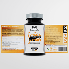 Vitamin D3+K2 Premium, Green Caps, 60 capsule