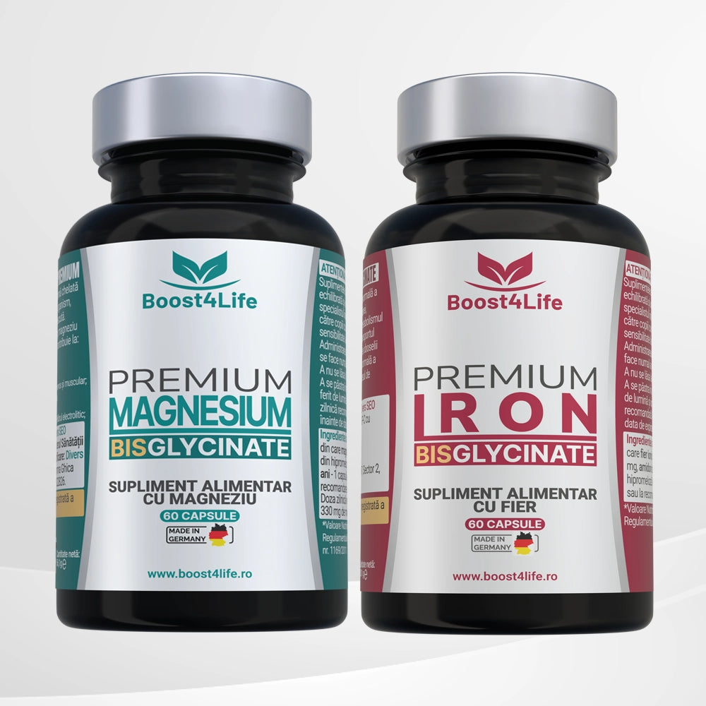 Magneziu Bisglicinat Premium + Fier Bisglicinat Premium