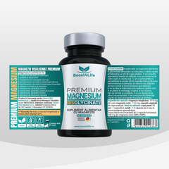 Magneziu Bisglicinat Premium, 815 mg, 60 capsule vegane